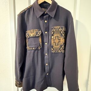 Pendleton Navy and Tan Shirt Jacket